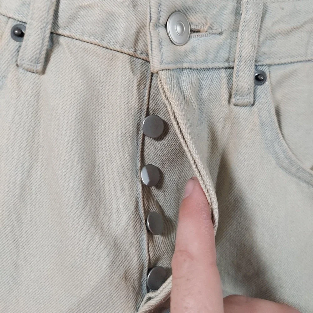 Zara Jeans Mens 30x31 Beige Light Wash Regular Straight Denim Pants Casual